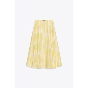 ZARA ZW COLLECTION PRINTED MIDI SKIRT